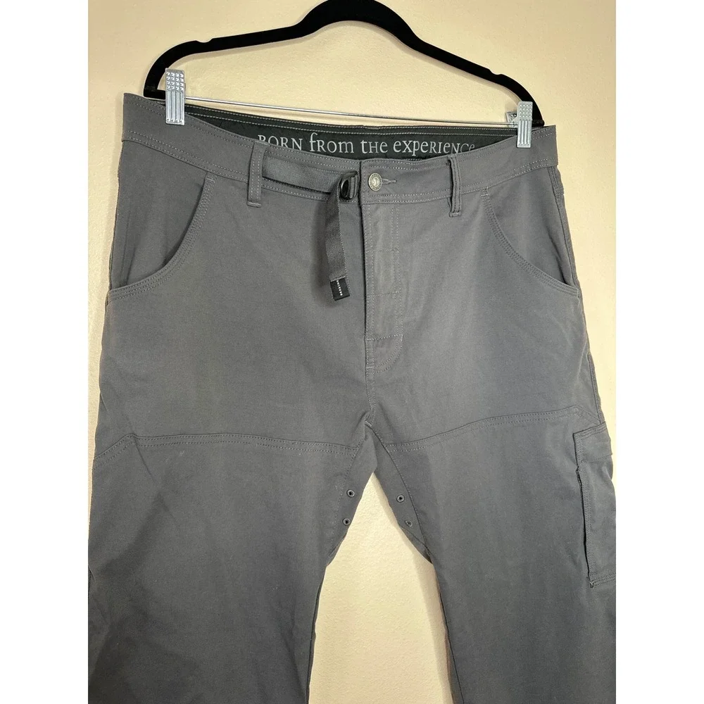 prAna HikingPants Mens Dark‎ Gray Breathe Born From The Experience Outdoor 36